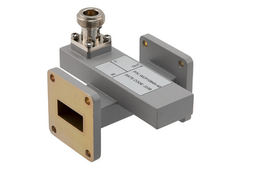 WR-90 Waveguide 40 dB Crossguide Coupler, UG Cover Flange, N Female Coupled Port, 8.2 GHz to 12.5 GHz, Aluminum