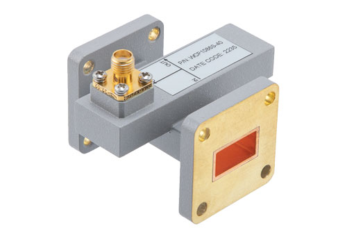 WR-62 Waveguide 40 dB Crossguide Coupler, UG Cover Flange, SMA Female Coupled Port, 11.9 GHz to 18 GHz, Brass