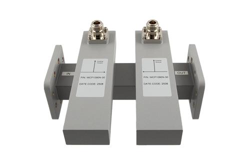 WR-159 Waveguide 30 dB Dual Directional Crossguide Coupler, CPR-159F, N Female Coupling Ports, 4.64 GHz to 7.05 GHz, Aluminum