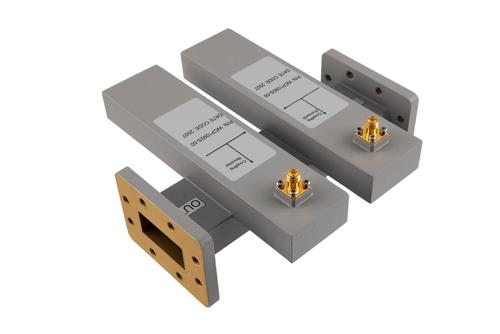 WR-137 Waveguide 50 dB Dual Directional Crossguide Coupler, CPR-137F, SMA Female Coupling Ports, 5.38 GHz to 8.17 GHz, Aluminum