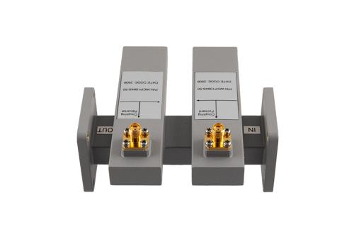 WR-90 Waveguide 50 dB Dual Directional Crossguide Coupler, UG-39/U, SMA Female Coupling Ports, 8.2 GHz to 12.5 GHz, Brass