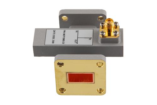 WR-62 Waveguide 20 dB Crossguide Coupler, UG-419/U, SMA Female Coupling Port, 13.75 GHz to 14.5 GHz, Brass