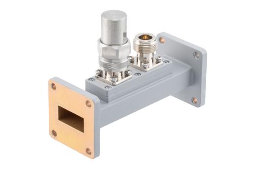 WR-90 Waveguide 40 dB Loop Coupler, UG Cover Flange, N Female Coupled Port, 8.2 GHz to 12.5 GHz, Aluminum
