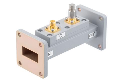 WR-90 Waveguide 30 dB Loop Coupler, UG Cover Flange, SMA Female Coupled Port, 8.2 GHz to 12.5 GHz, Aluminum