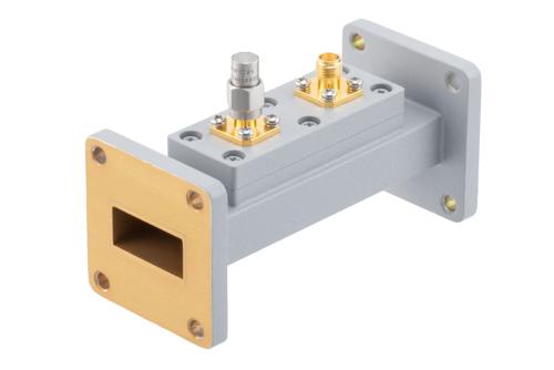 WR-90 Waveguide 50 dB Loop Coupler, UG Cover Flange, SMA Female Coupled Port, 8.2 GHz to 12.5 GHz, Aluminum