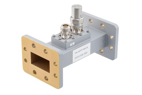 WR-159 Waveguide 50 dB Loop Coupler, CPR159F Flange, N Female Coupled Port, 4.64 GHz to 7.05 GHz, Aluminum
