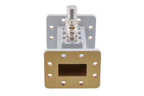 WR-159 Waveguide 50 dB Loop Coupler, CPR159F Flange, N Female Coupled Port, 4.64 GHz to 7.05 GHz, Aluminum