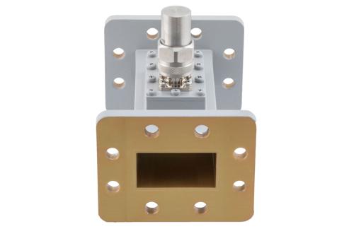 WR-159 Waveguide 50 dB Loop Coupler, CPR159F Flange, N Female Coupled Port, 4.64 GHz to 7.05 GHz, Aluminum