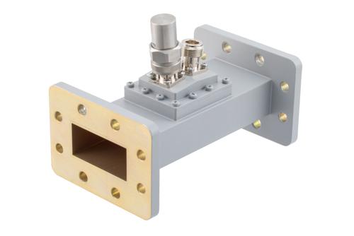 WR-187 Waveguide 50 dB Loop Coupler, CPR187F Flange, N Female Coupled Port, 3.94 GHz to 5.99 GHz, Aluminum