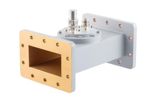 WR-340 Waveguide 50 dB Loop Coupler, CPR340F Flange, N Female Coupled Port, 2.17 GHz to 3.3 GHz, Aluminum