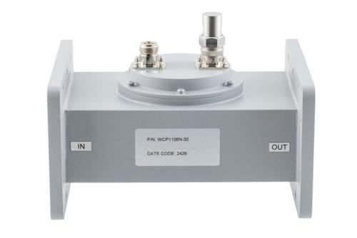 WR-430 Waveguide 30 dB Loop Coupler, CPR430F Flange, N Female Coupled Port, 1.72 GHz to 2.61 GHz, Aluminum