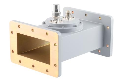 WR-430 Waveguide 40 dB Loop Coupler, CPR430F Flange, N Female Coupled Port, 1.72 GHz to 2.61 GHz, Aluminum