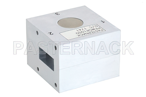 WR-112 Waveguide Circulator, 7.05 GHz to 10 GHz, 18 dB min Isolation, Cover Flange, Aluminum