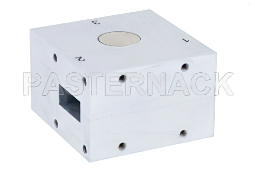WR-90 Waveguide Circulator, 8.2 GHz to 12.4 GHz, 18 dB min Isolation, Cover Flange, Aluminum