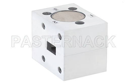 WR-28 Waveguide Circulator, 26.5 GHz to 40 GHz, 12 dB Min. Isolation, Cover Flange, Aluminum