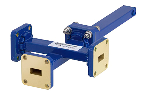 WR-34 Waveguide 40 dB Crossguide Coupler, 3 Port UG-1530/U Square Cover Flange, 22 GHz to 33 GHz, Bronze