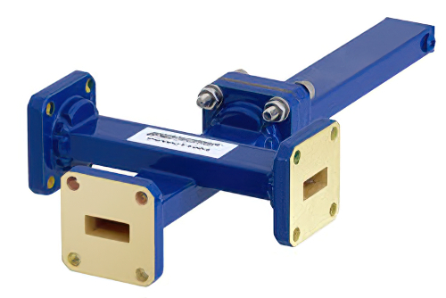 WR-42 Waveguide 20 dB Crossguide Coupler, 3 Port UG-595/U Square Cover Flange, 18 GHz to 26.5 GHz, Bronze