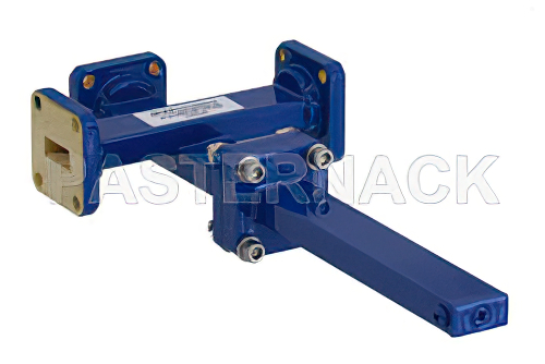 WR-42 Waveguide 20 dB Crossguide Coupler, 3 Port UG-595/U Square Cover Flange, 18 GHz to 26.5 GHz, Bronze