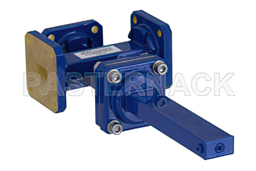 WR-51 Waveguide 20 dB Crossguide Coupler, 3 Port Square Cover Flange, 15 GHz to 22 GHz, Bronze