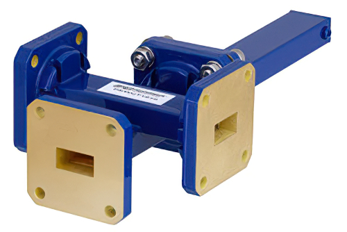 WR-51 Waveguide 40 dB Crossguide Coupler, 3 Port Square Cover Flange, 15 GHz to 22 GHz, Bronze
