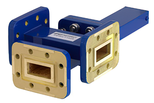 WR-90 Waveguide 40 dB Crossguide Coupler, 3 Port CPR-90G Flange, 8.2 GHz to 12.4 GHz, Bronze