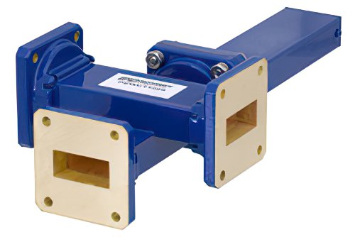 WR-112 Waveguide 20 dB Crossguide Coupler, 3 Port UG-51/U Square Cover Flange, 7.05 GHz to 10 GHz, Bronze