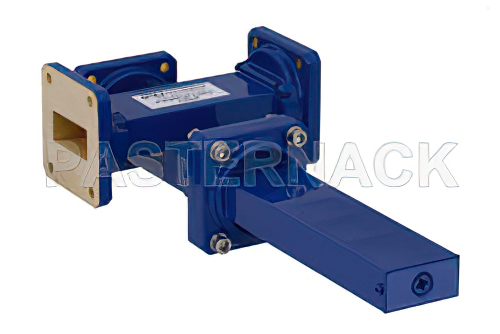 WR-112 Waveguide 20 dB Crossguide Coupler, 3 Port UG-51/U Square Cover Flange, 7.05 GHz to 10 GHz, Bronze