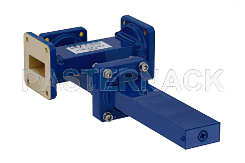 WR-112 Waveguide 50 dB Crossguide Coupler, 3 Port UG-51/U Square Cover Flange, 7.05 GHz to 10 GHz, Bronze