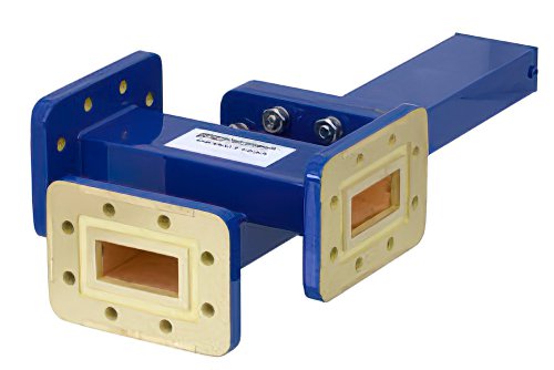 WR-112 Waveguide 30 dB Crossguide Coupler, 3 Port CPR-112G Flange, 7.05 GHz to 10 GHz, Bronze