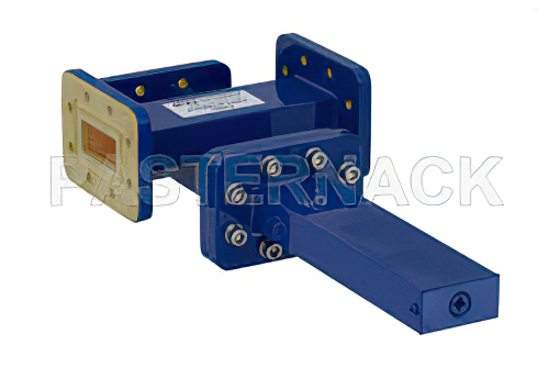 WR-112 Waveguide 40 dB Crossguide Coupler, 3 Port CPR-112G Flange, 7.05 GHz to 10 GHz, Bronze