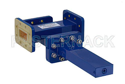 WR-112 Waveguide 50 dB Crossguide Coupler, 3 Port CPR-112G Flange, 7.05 GHz to 10 GHz, Bronze