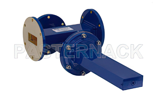 WR-137 Waveguide 40 dB Crossguide Coupler, 3 Port UG-344/U Round Cover Flange, 5.85 GHz to 8.2 GHz, Bronze