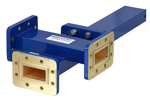 WR-137 Waveguide 20 dB Crossguide Coupler, 3 Port CPR-137G Flange, 5.85 GHz to 8.2 GHz, Bronze