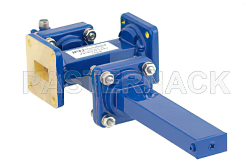 WR-62 Waveguide 30 dB Crossguide Coupler, UG-419/U Square Cover Flange, SMA Female Coupled Port, 12.4 GHz to 18 GHz, Bronze