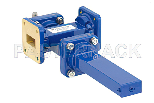WR-75 Waveguide 30 dB Crossguide Coupler, Square Cover Flange, SMA Female Coupled Port, 10 GHz to 15 GHz, Bronze