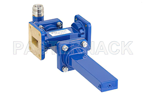WR-75 Waveguide 30 dB Crossguide Coupler, Square Cover Flange, N Female Coupled Port, 10 GHz to 15 GHz, Bronze