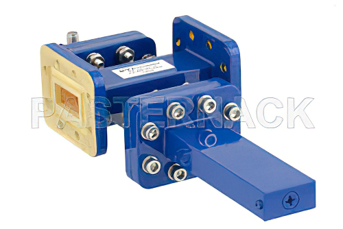 WR-90 Waveguide 20 dB Crossguide Coupler, CPR-90G Flange, SMA Female Coupled Port, 8.2 GHz to 12.4 GHz, Bronze