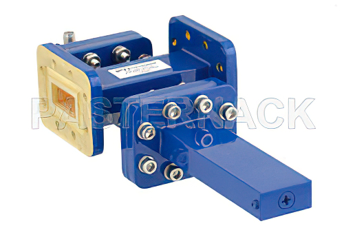 WR-90 Waveguide 30 dB Crossguide Coupler, CPR-90G Flange, SMA Female Coupled Port, 8.2 GHz to 12.4 GHz, Bronze