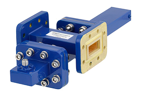 WR-90 Waveguide 40 dB Crossguide Coupler, CPR-90G Flange, SMA Female Coupled Port, 8.2 GHz to 12.4 GHz, Bronze