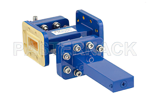 WR-90 Waveguide 40 dB Crossguide Coupler, CPR-90G Flange, SMA Female Coupled Port, 8.2 GHz to 12.4 GHz, Bronze