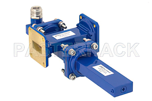 WR-90 Waveguide 20 dB Crossguide Coupler, UG-39/U Square Cover Flange, N Female Coupled Port, 8.2 GHz to 12.4 GHz, Bronze