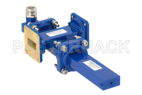 WR-90 Waveguide 40 dB Crossguide Coupler, UG-39/U Square Cover Flange, N Female Coupled Port, 8.2 GHz to 12.4 GHz, Bronze