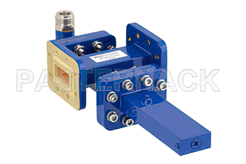 WR-90 Waveguide 30 dB Crossguide Coupler, CPR-90G Flange, N Female Coupled Port, 8.2 GHz to 12.4 GHz, Bronze
