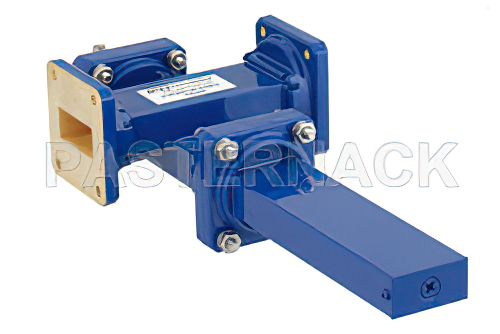 WR-112 Waveguide 50 dB Crossguide Coupler, UG-51/U Square Cover Flange, SMA Female Coupled Port, 7.05 GHz to 10 GHz, Bronze