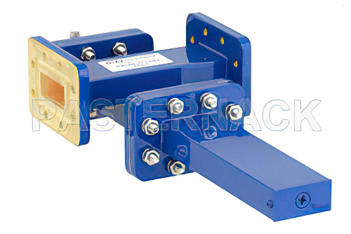 WR-112 Waveguide 50 dB Crossguide Coupler, CPR-112G Flange, SMA Female Coupled Port, 7.05 GHz to 10 GHz, Bronze