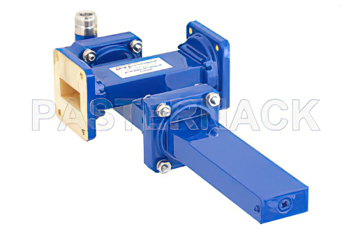 WR-112 Waveguide 20 dB Crossguide Coupler, UG-51/U Square Cover Flange, N Female Coupled Port, 7.05 GHz to 10 GHz, Bronze