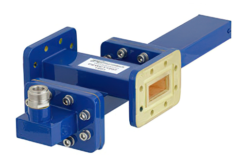 WR-112 Waveguide 30 dB Crossguide Coupler, CPR-112G Flange, N Female Coupled Port, 7.05 GHz to 10 GHz, Bronze