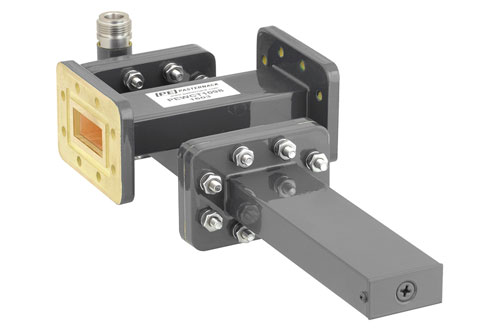 WR-112 Waveguide 40 dB Crossguide Coupler, CPR-112G Flange, N Female Coupled Port, 7.05 GHz to 10 GHz, Bronze