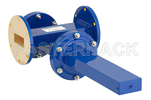 WR-137 Waveguide 30 dB Crossguide Coupler, UG-344/U Round Cover Flange, SMA Female Coupled Port, 5.85 GHz to 8.2 GHz, Bronze