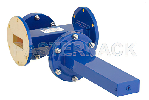 WR-137 Waveguide 40 dB Crossguide Coupler, UG-344/U Round Cover Flange, SMA Female Coupled Port, 5.85 GHz to 8.2 GHz, Bronze